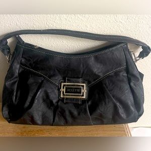 Rosetti Black Shoulder purse Handbag  Zipper Pocket 2 Side Pockets Boho
